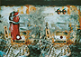 Das Rätsel der Blindgängerin	1999  Collage / Öl 57 x 81 cm