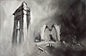 Ruinierte Perspektive (Ruine der Frauenkirche)  Acryl	80 x 120 cm