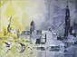Dresden Silhouette  Aquarell 100 x 70 cm